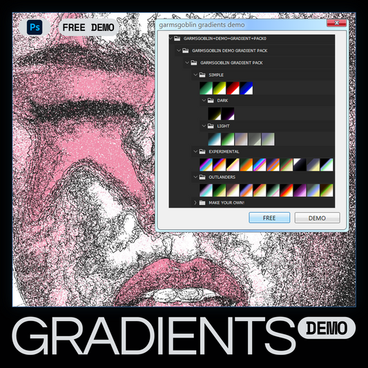 Gradient selection interface with a stylized face in the background